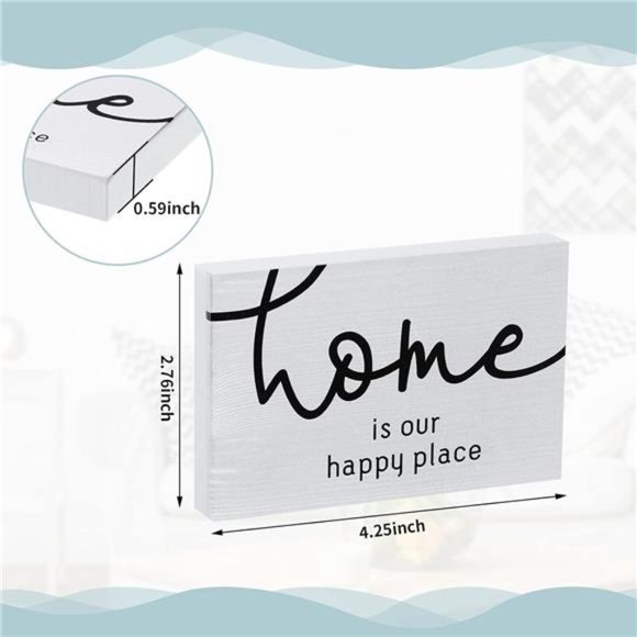 3 Pieces Family Home Blessed Rustic Wood Sign Mini Wood Decorative Signs - Picture 2 of 6